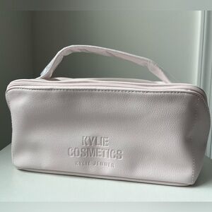 Kylie Cosmetics Soft Pink Leather Large Makeup Cosmetic Bag with handle